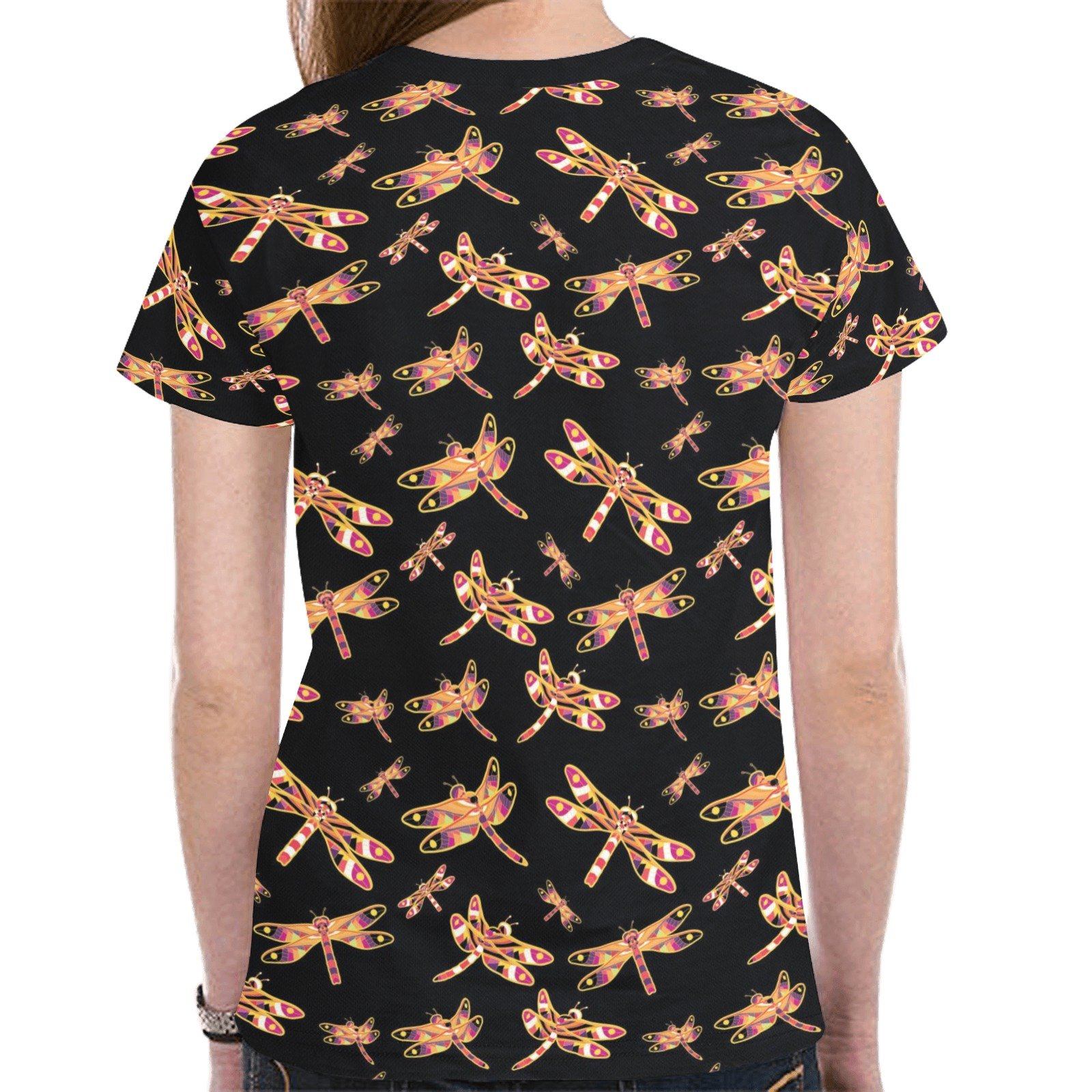 Gathering Yellow Black New All Over Print T-shirt for Women (Model T45) tshirt e-joyer