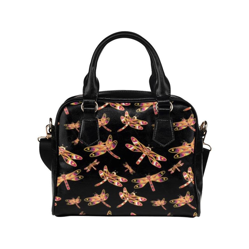 Gathering Yellow Black Shoulder Handbag (Model 1634) Shoulder Handbags (1634) e-joyer