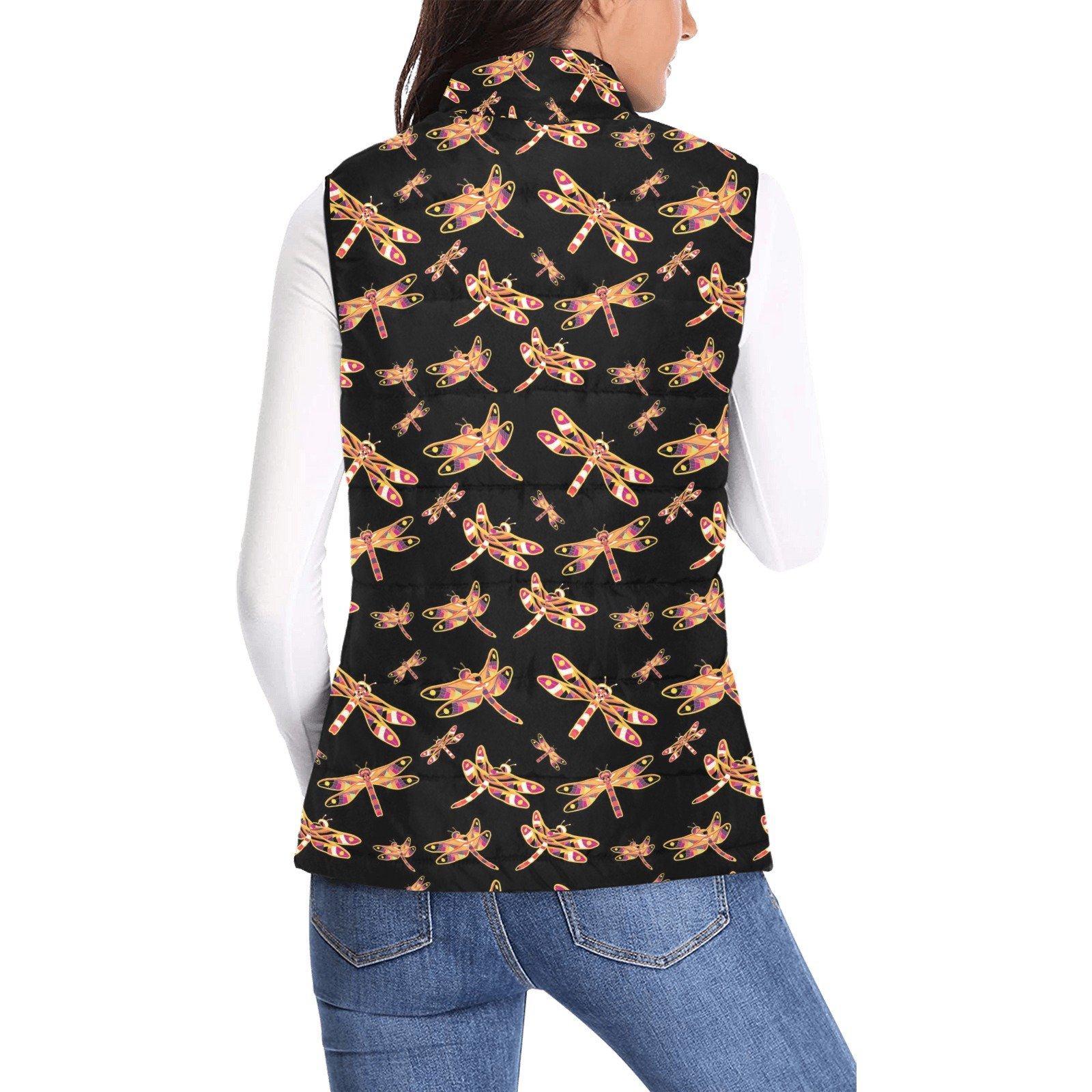 Gathering Yellow Black Women's Padded Vest Jacket (Model H44) Women's Padded Vest Jacket (H44) e-joyer
