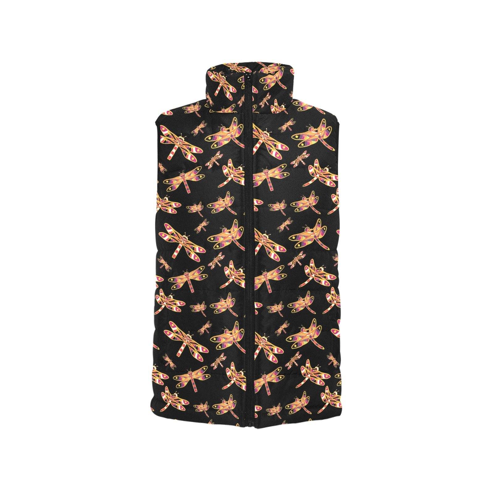 Gathering Yellow Black Women's Padded Vest Jacket (Model H44) Women's Padded Vest Jacket (H44) e-joyer