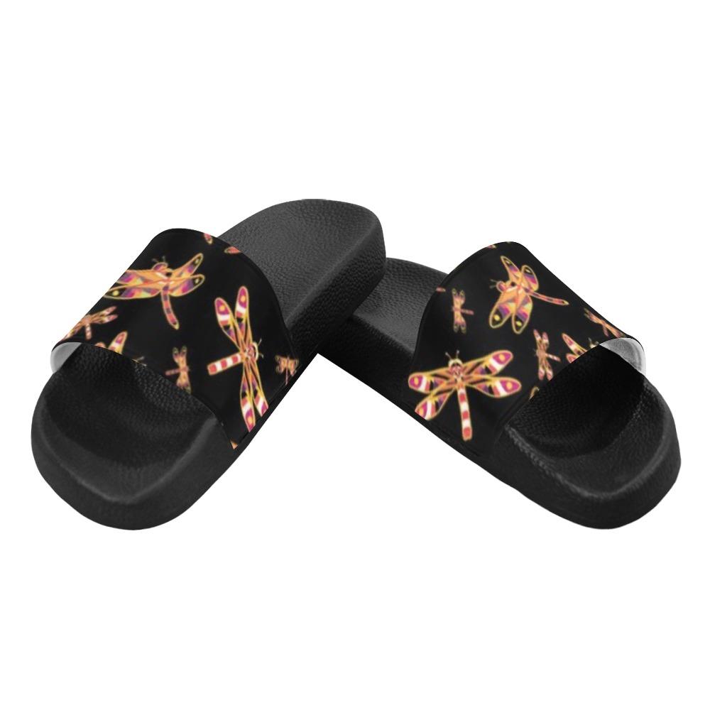Gathering Yellow Black Women's Slide Sandals (Model 057) Women's Slide Sandals (057) e-joyer