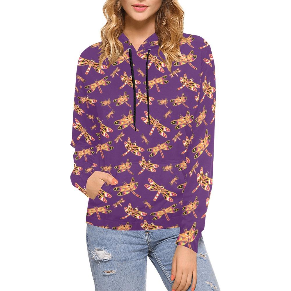 Gathering Yellow Purple All Over Print Hoodie for Women (USA Size) (Model H13) All Over Print Hoodie for Women (H13) e-joyer