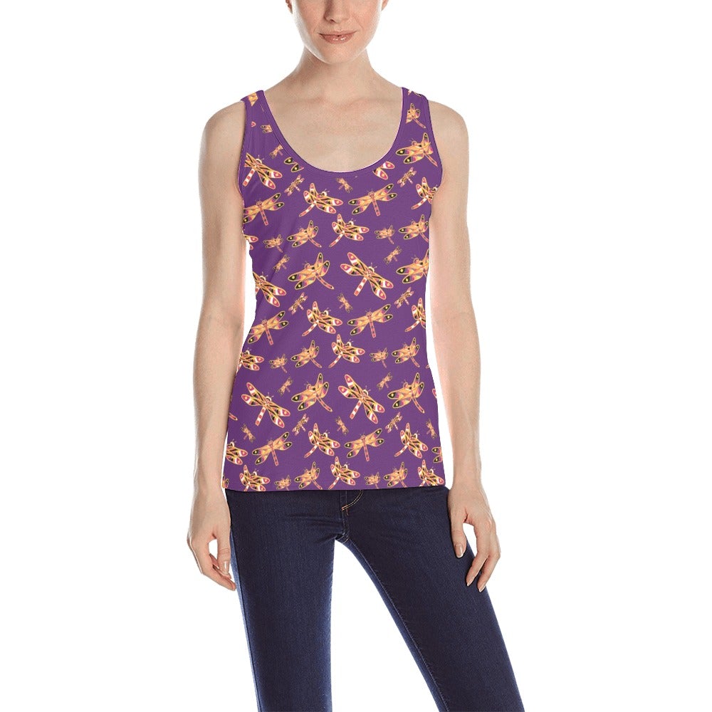 Gathering Yellow Purple All Over Print Tank Top for Women (Model T43) All Over Print Tank Top for Women (T43) e-joyer