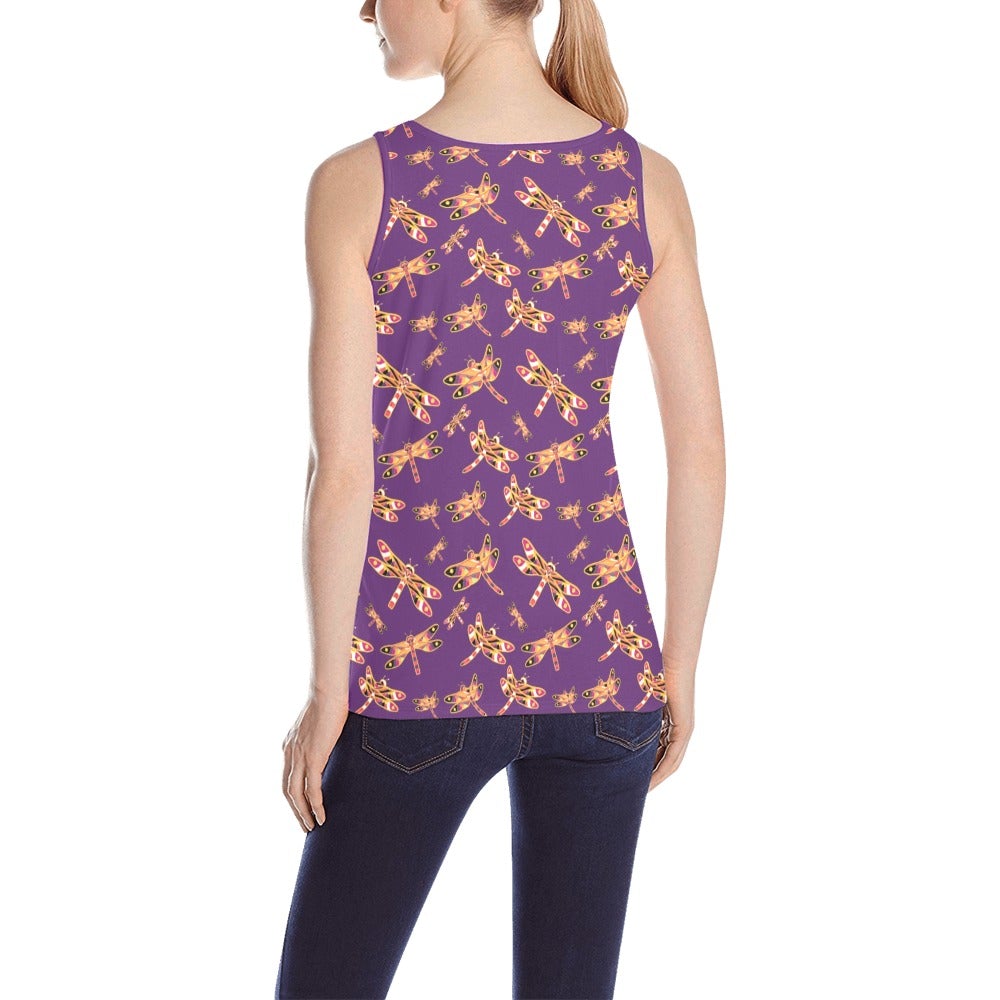 Gathering Yellow Purple All Over Print Tank Top for Women (Model T43) All Over Print Tank Top for Women (T43) e-joyer