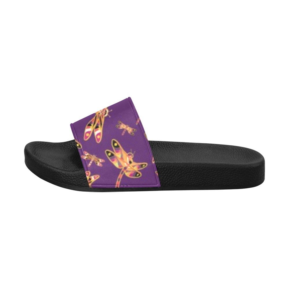 Gathering Yellow Purple Men's Slide Sandals (Model 057) Men's Slide Sandals (057) e-joyer