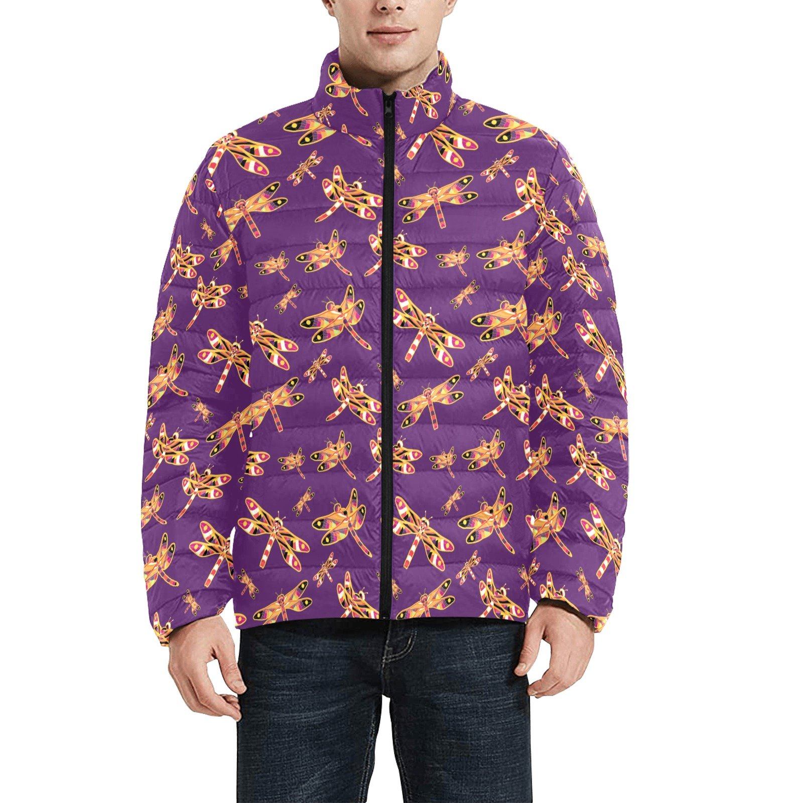 Gathering Yellow Purple Men s Stand Collar Padded Jacket