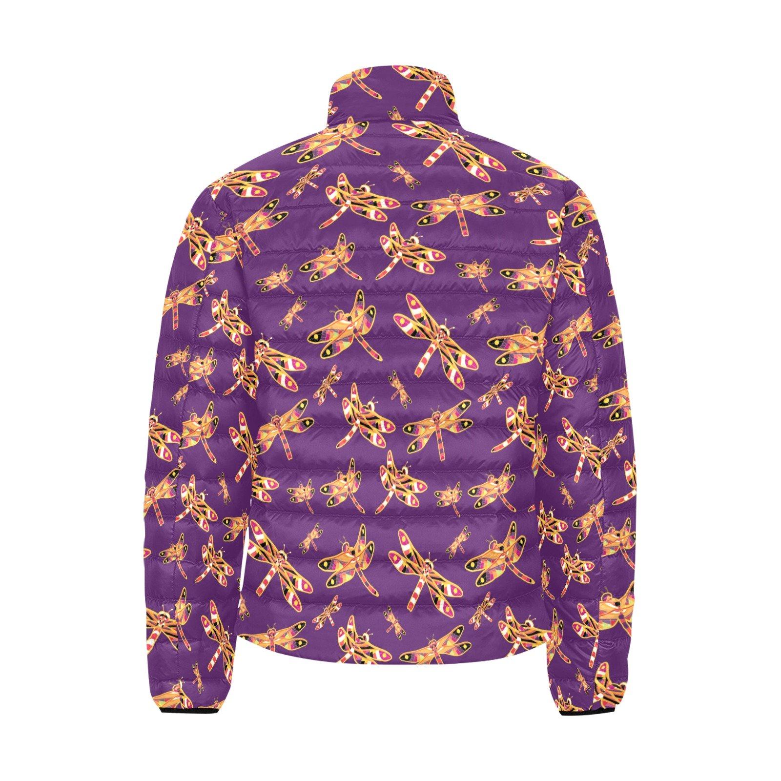 Gathering Yellow Purple Men's Stand Collar Padded Jacket (Model H41) Men's Stand Collar Padded Jacket (H41) e-joyer