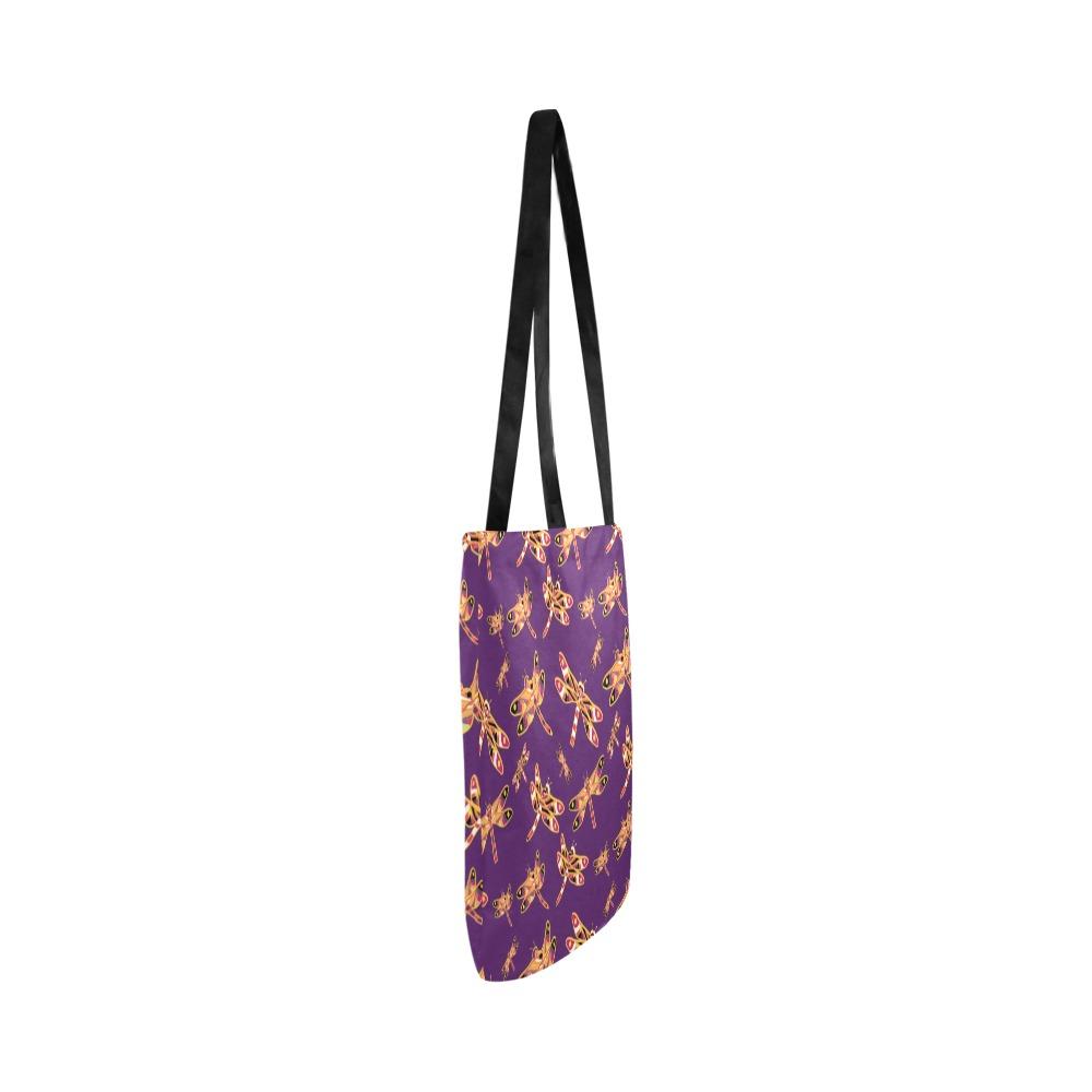 Gathering Yellow Purple Reusable Shopping Bag Model 1660 (Two sides) Shopping Tote Bag (1660) e-joyer