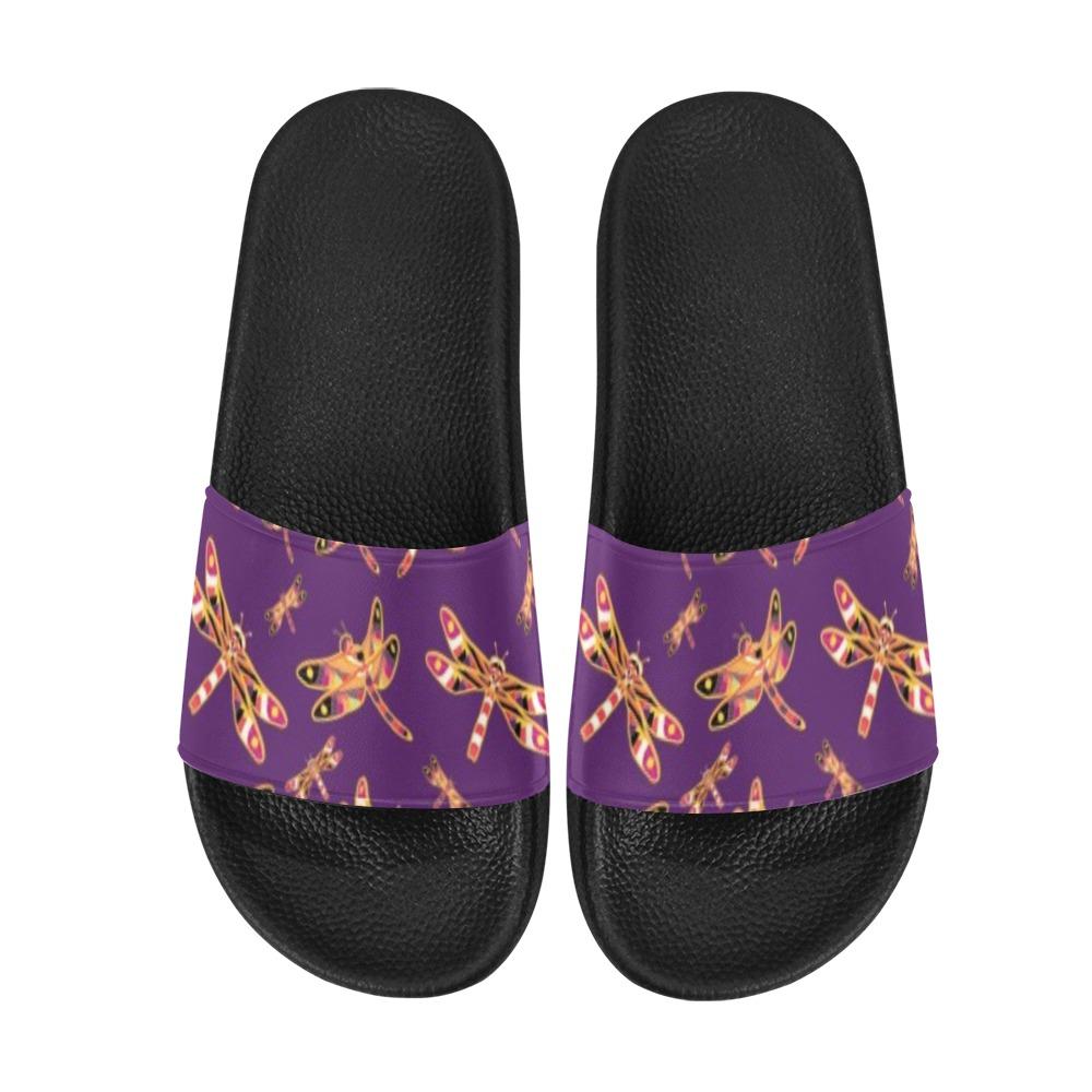 Gathering Yellow Purple Women's Slide Sandals (Model 057) Women's Slide Sandals (057) e-joyer