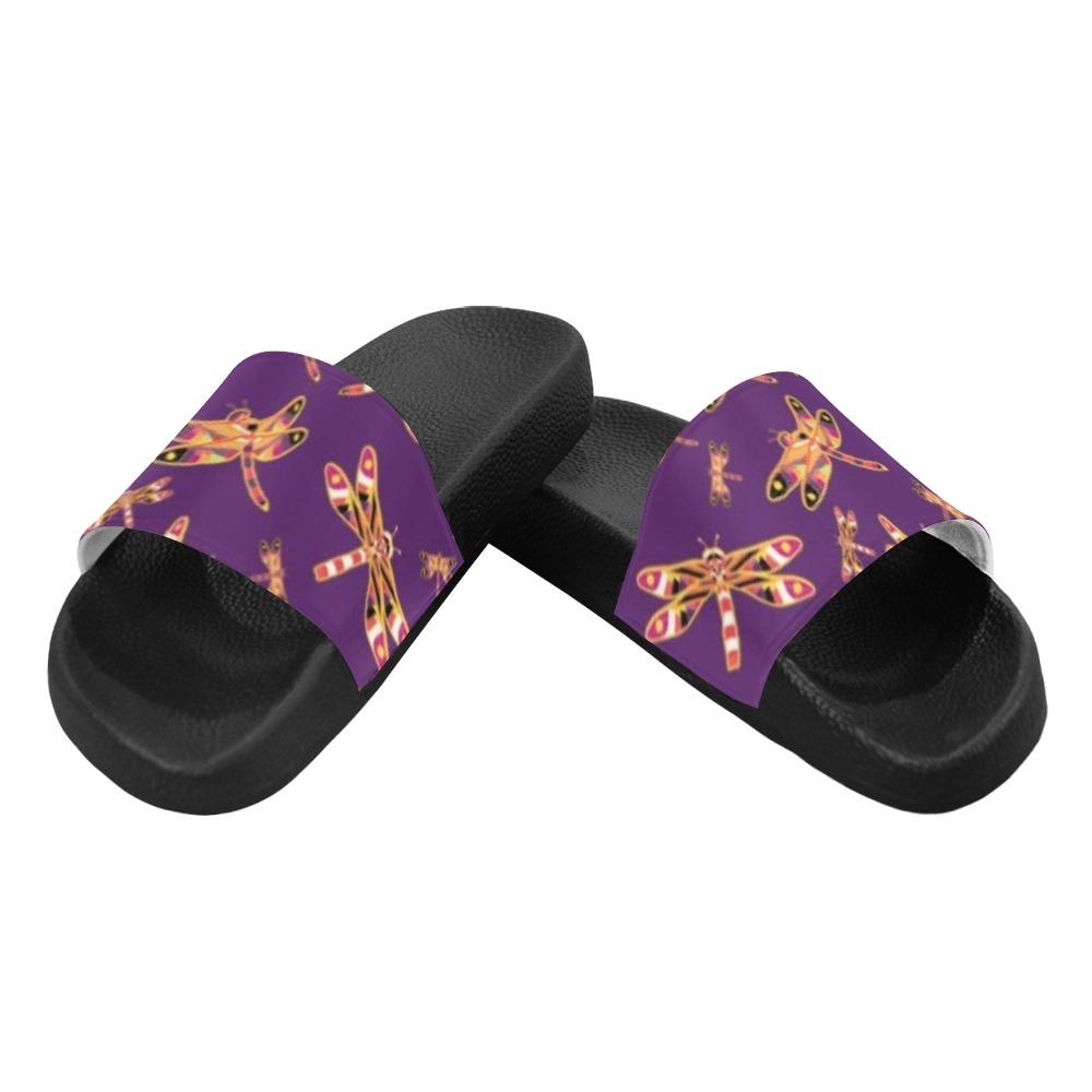 Gathering Yellow Purple Women's Slide Sandals (Model 057) Women's Slide Sandals (057) e-joyer