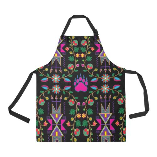 Geometric Floral Fall-Black All Over Print Apron All Over Print Apron e-joyer