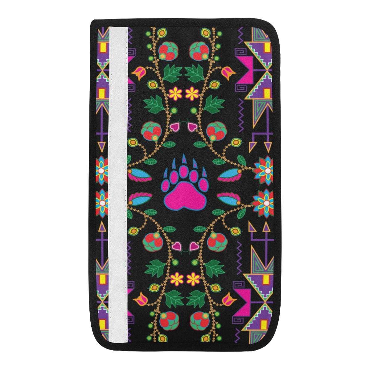 Geometric Floral Fall - Black Car Seat Belt Cover 7''x12.6'' Car Seat Belt Cover 7''x12.6'' e-joyer