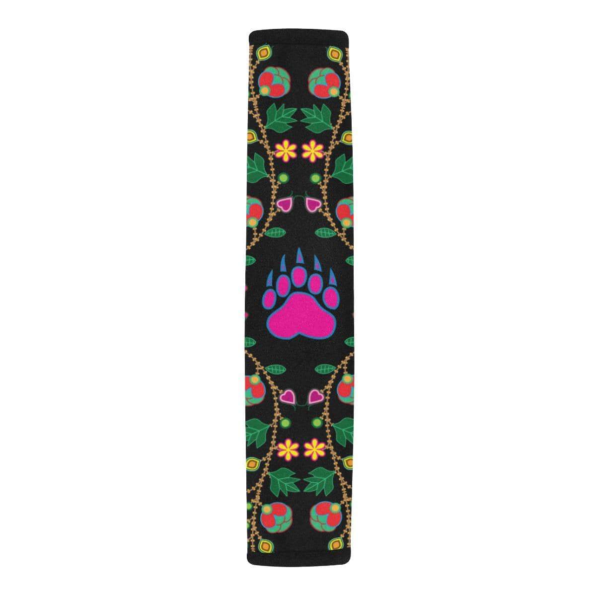 Geometric Floral Fall - Black Car Seat Belt Cover 7''x12.6'' Car Seat Belt Cover 7''x12.6'' e-joyer