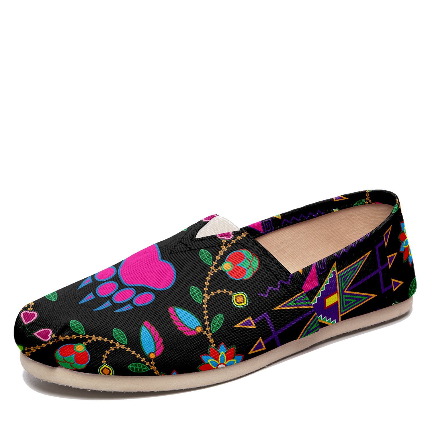 Geometric Floral Fall Black Casual Unisex Slip On Shoe Herman