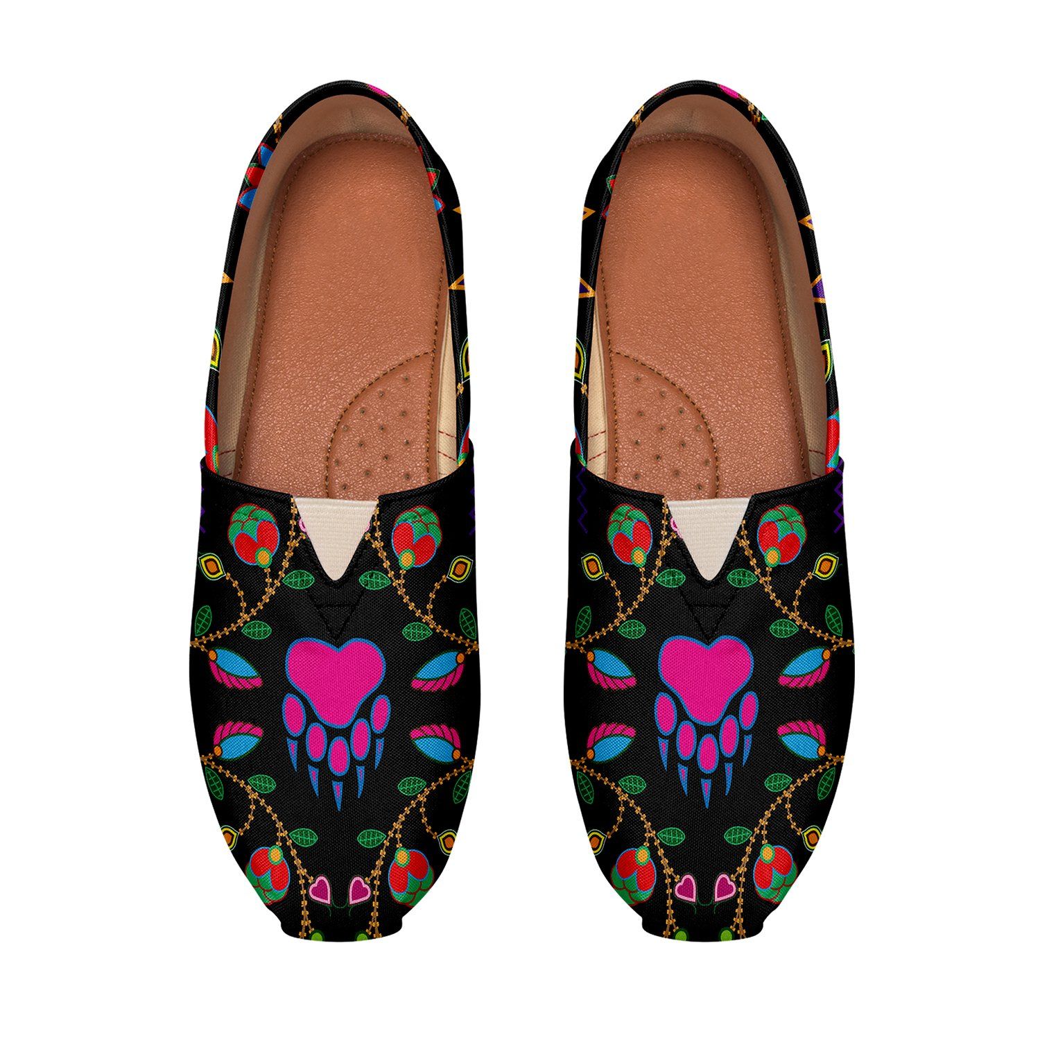 Geometric Floral Fall Black Casual Unisex Slip On Shoe Herman