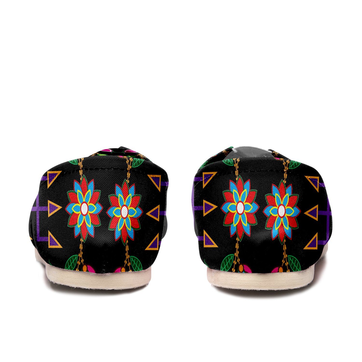 Geometric Floral Fall Black Casual Unisex Slip On Shoe Herman
