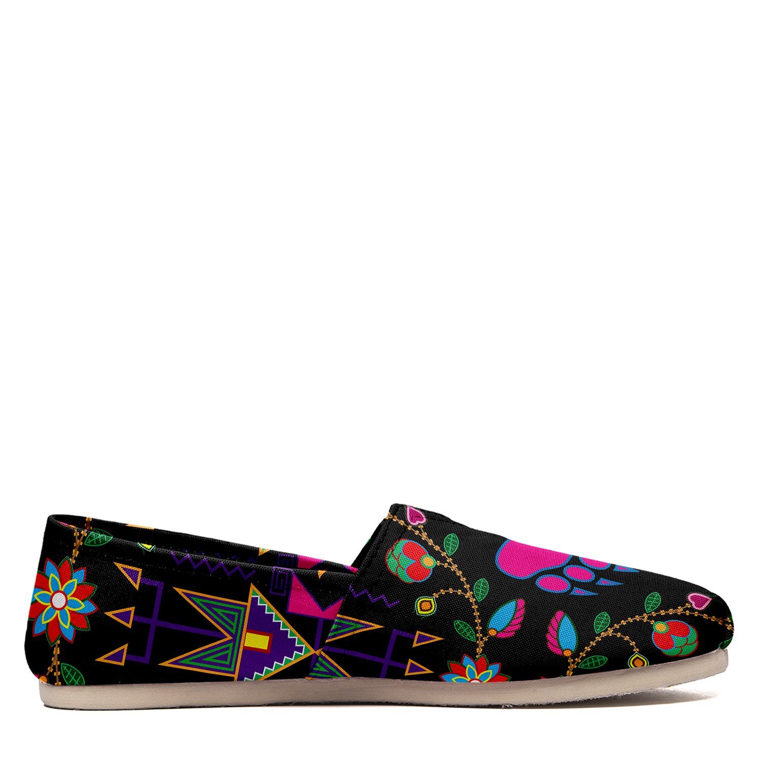 Geometric Floral Fall Black Casual Unisex Slip On Shoe Herman