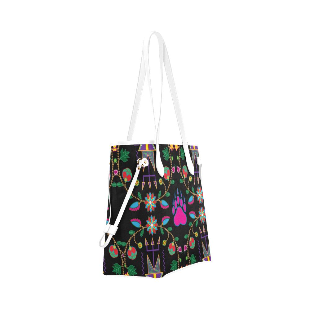 Geometric Floral Fall - Black Clover Canvas Tote Bag (Model 1661) Clover Canvas Tote Bag (1661) e-joyer