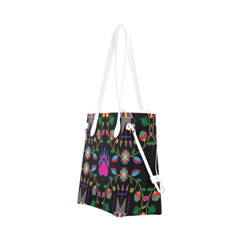 Geometric Floral Fall - Black Clover Canvas Tote Bag (Model 1661) Clover Canvas Tote Bag (1661) e-joyer