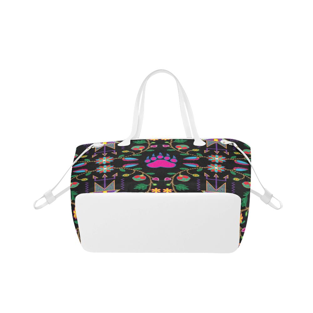 Geometric Floral Fall - Black Clover Canvas Tote Bag (Model 1661) Clover Canvas Tote Bag (1661) e-joyer