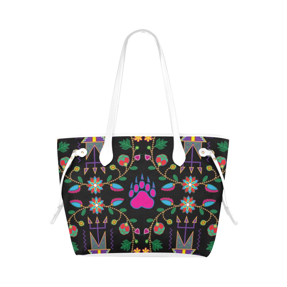 Geometric Floral Fall - Black Clover Canvas Tote Bag (Model 1661) Clover Canvas Tote Bag (1661) e-joyer