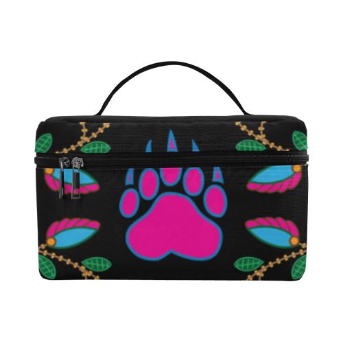 Geometric Floral Fall-Black Cosmetic Bag/Large (Model 1658) Cosmetic Bag e-joyer