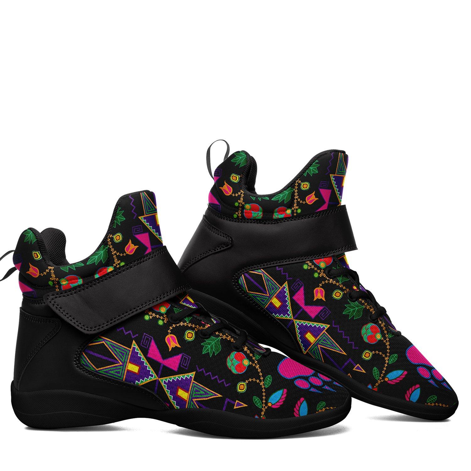 Geometric Floral Fall Black Ipottaa Basketball / Sport High Top Shoes 49 Dzine