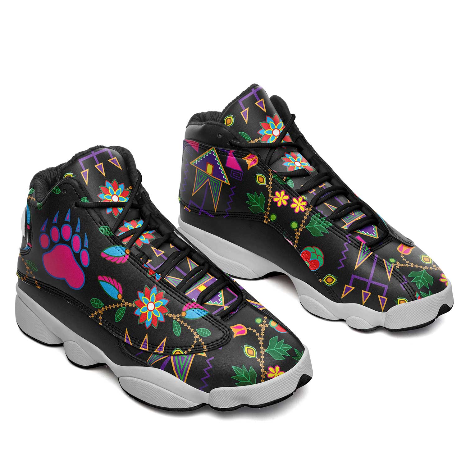 Geometric Floral Fall Black Isstsokini Athletic Shoes Herman