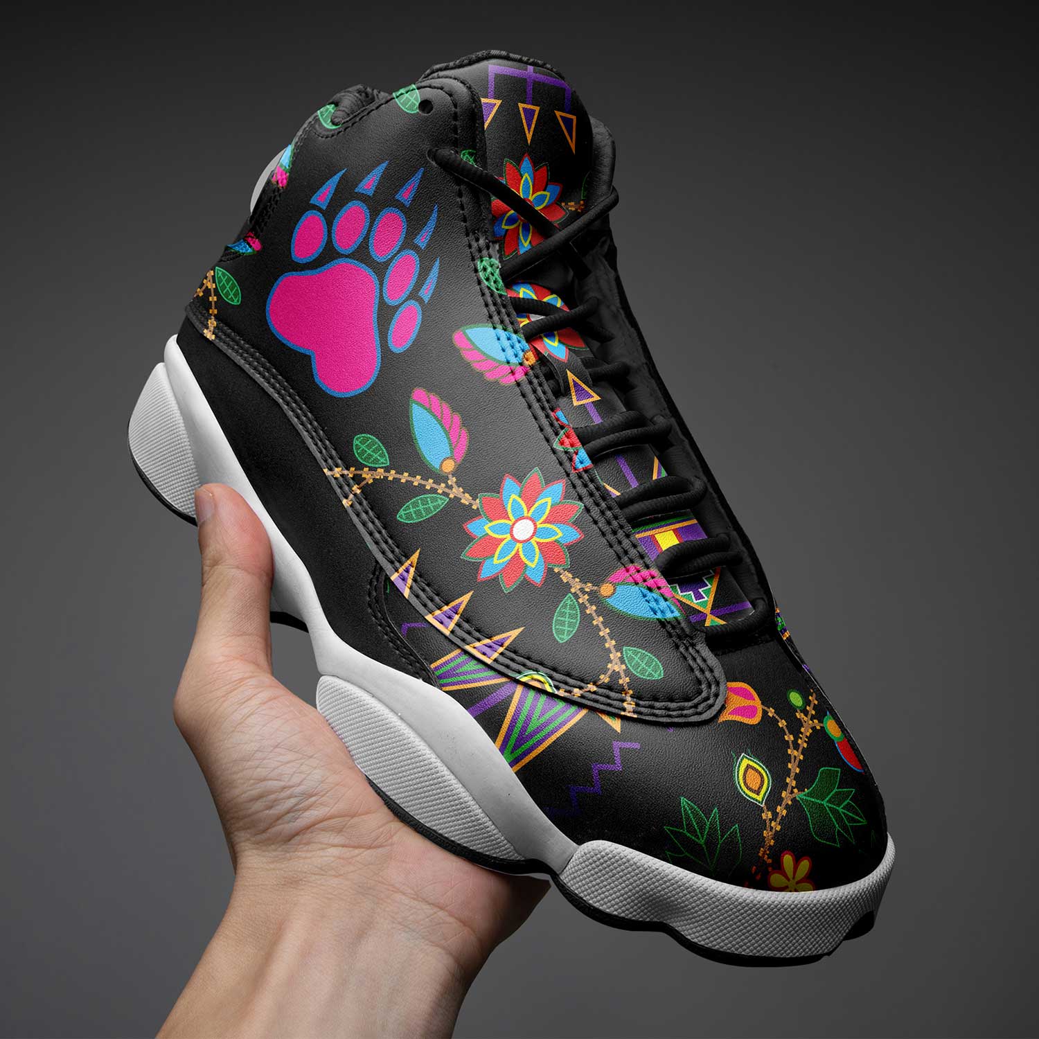 Geometric Floral Fall Black Isstsokini Athletic Shoes Herman