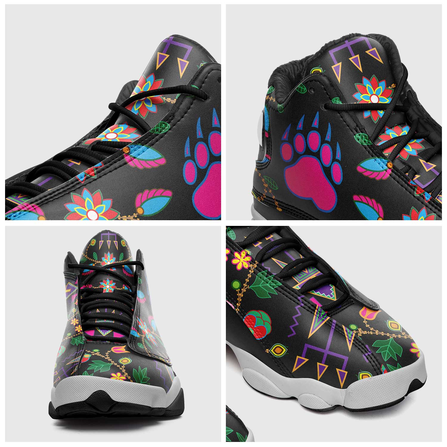 Geometric Floral Fall Black Isstsokini Athletic Shoes Herman