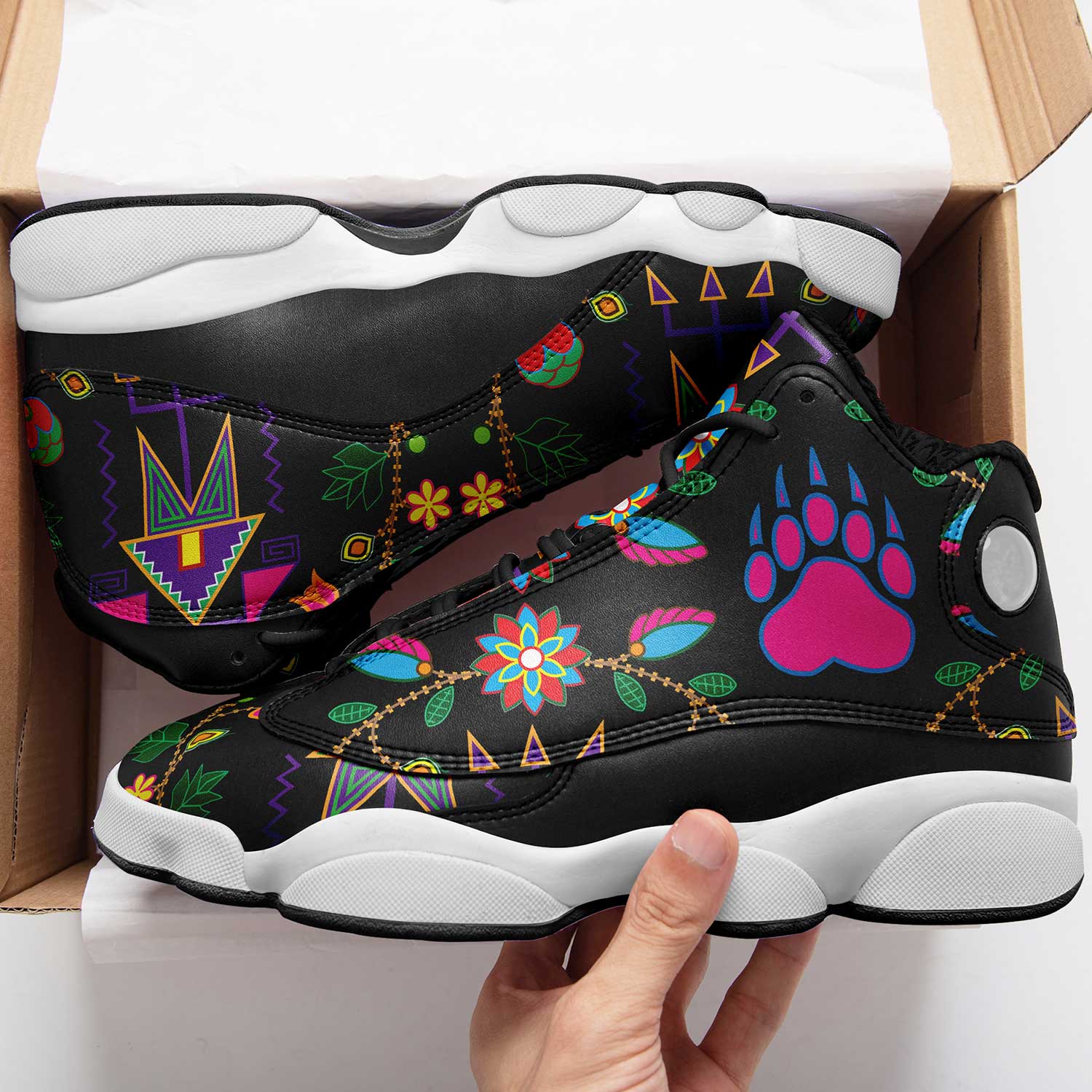 Geometric Floral Fall Black Isstsokini Athletic Shoes Herman