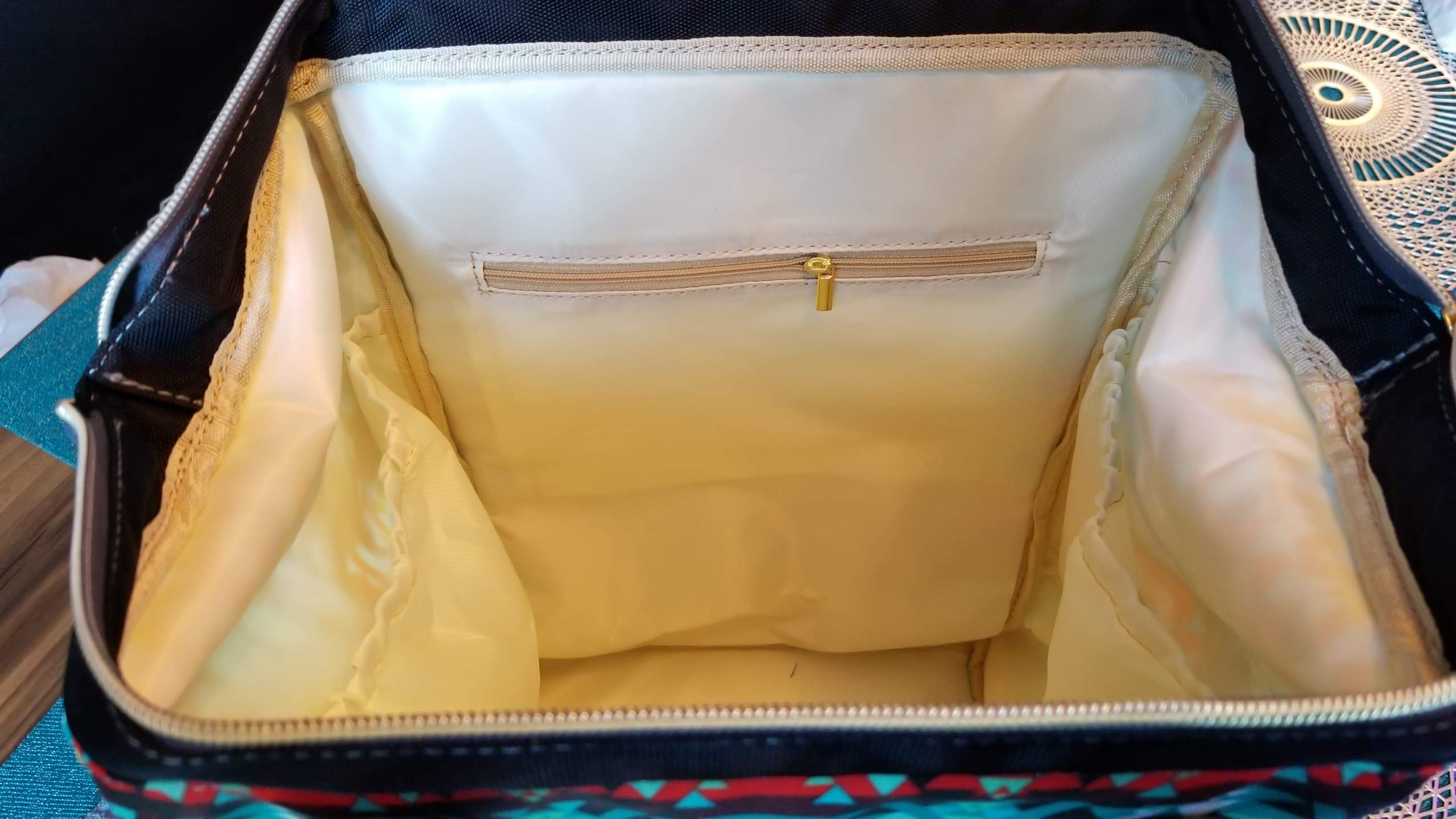 Geometric Floral Fall-Black Multi-Function Diaper Backpack (Model 1688) Diaper Backpack (1688) e-joyer