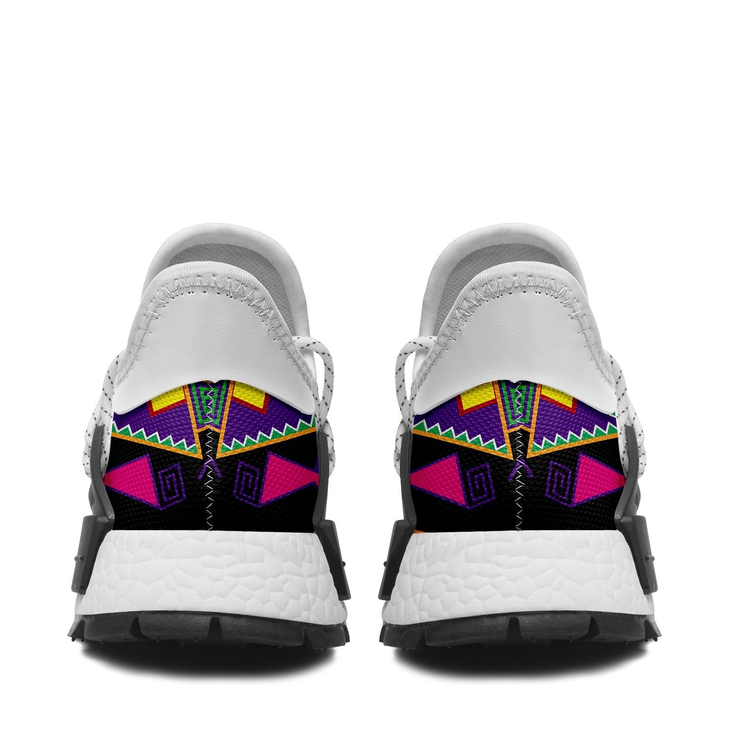 Geometric Floral Fall Black Okaki Sneakers Shoes 49 Dzine