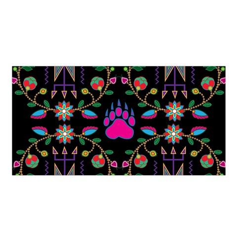 Geometric Floral Fall Black Satin Shawl Scarf 49 Dzine