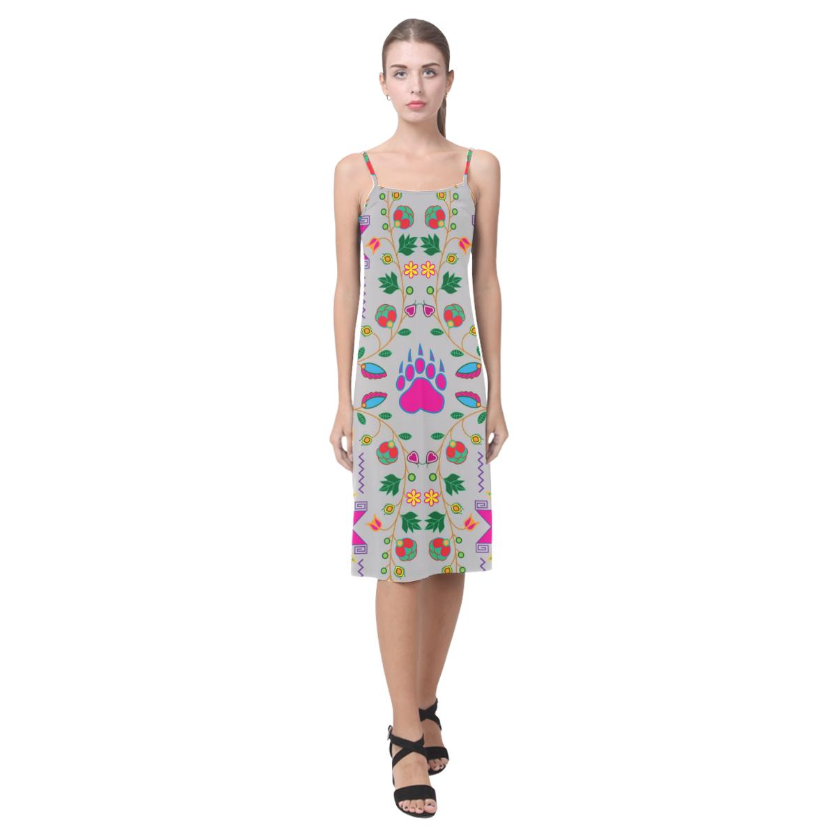 Geometric Floral Fall - Gray Alcestis Slip Dress (Model D05) Alcestis Slip Dress (D05) e-joyer