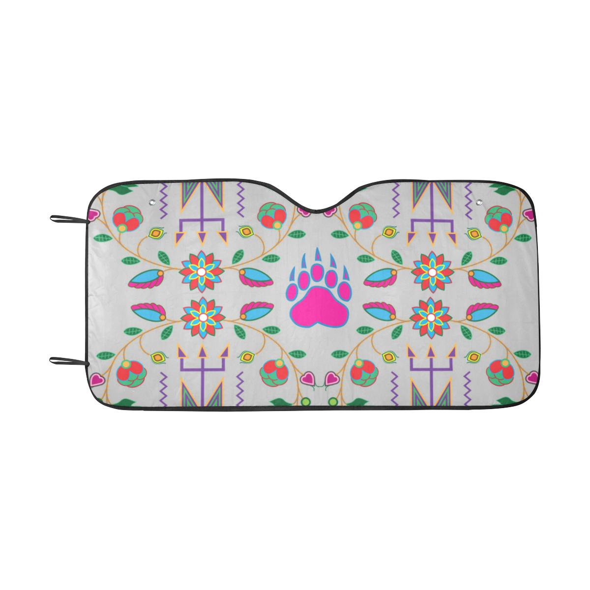 Geometric Floral Fall-Gray Car Sun Shade 55"x30" Car Sun Shade e-joyer