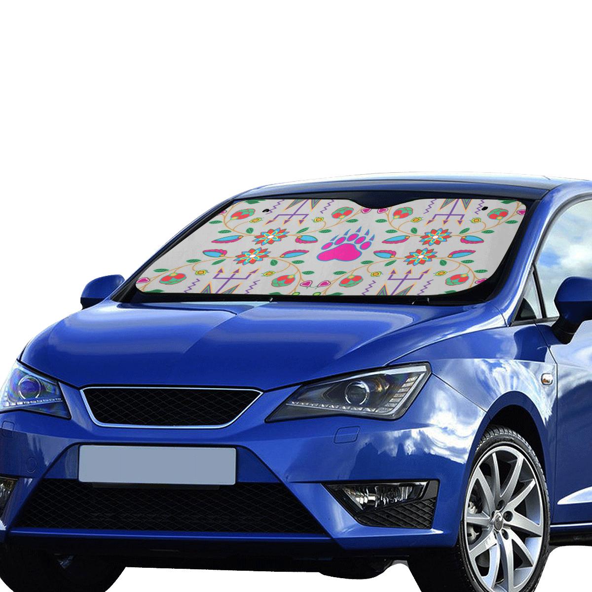 Geometric Floral Fall-Gray Car Sun Shade 55"x30" Car Sun Shade e-joyer