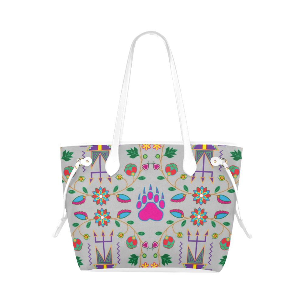 Geometric Floral Fall - Gray Clover Canvas Tote Bag (Model 1661) Clover Canvas Tote Bag (1661) e-joyer