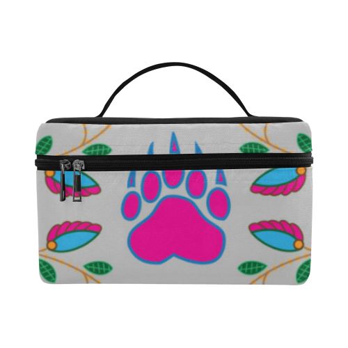 Geometric Floral Fall-Gray Cosmetic Bag/Large (Model 1658) Cosmetic Bag e-joyer