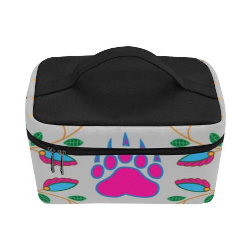 Geometric Floral Fall-Gray Cosmetic Bag/Large (Model 1658) Cosmetic Bag e-joyer