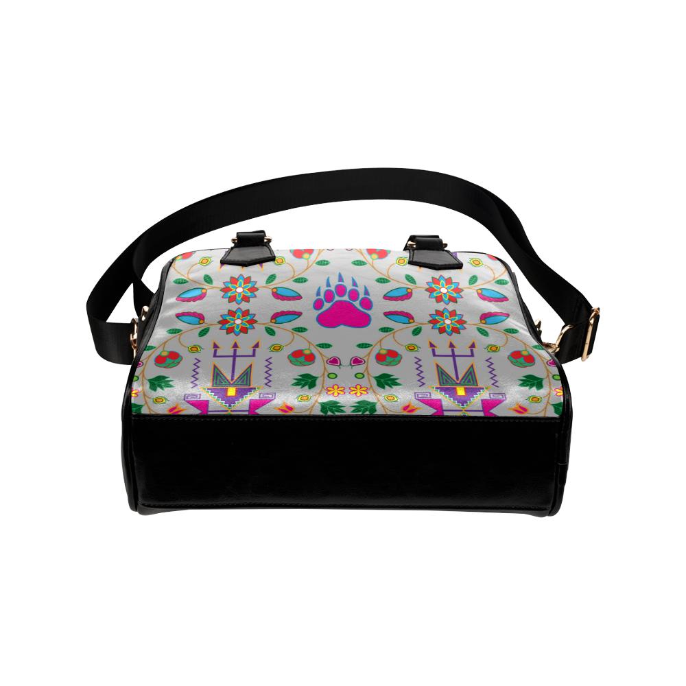 Geometric Floral Fall-Gray Shoulder Handbag (Model 1634) Shoulder Handbags (1634) e-joyer