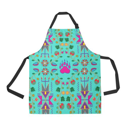 Geometric Floral Fall-Sky All Over Print Apron All Over Print Apron e-joyer