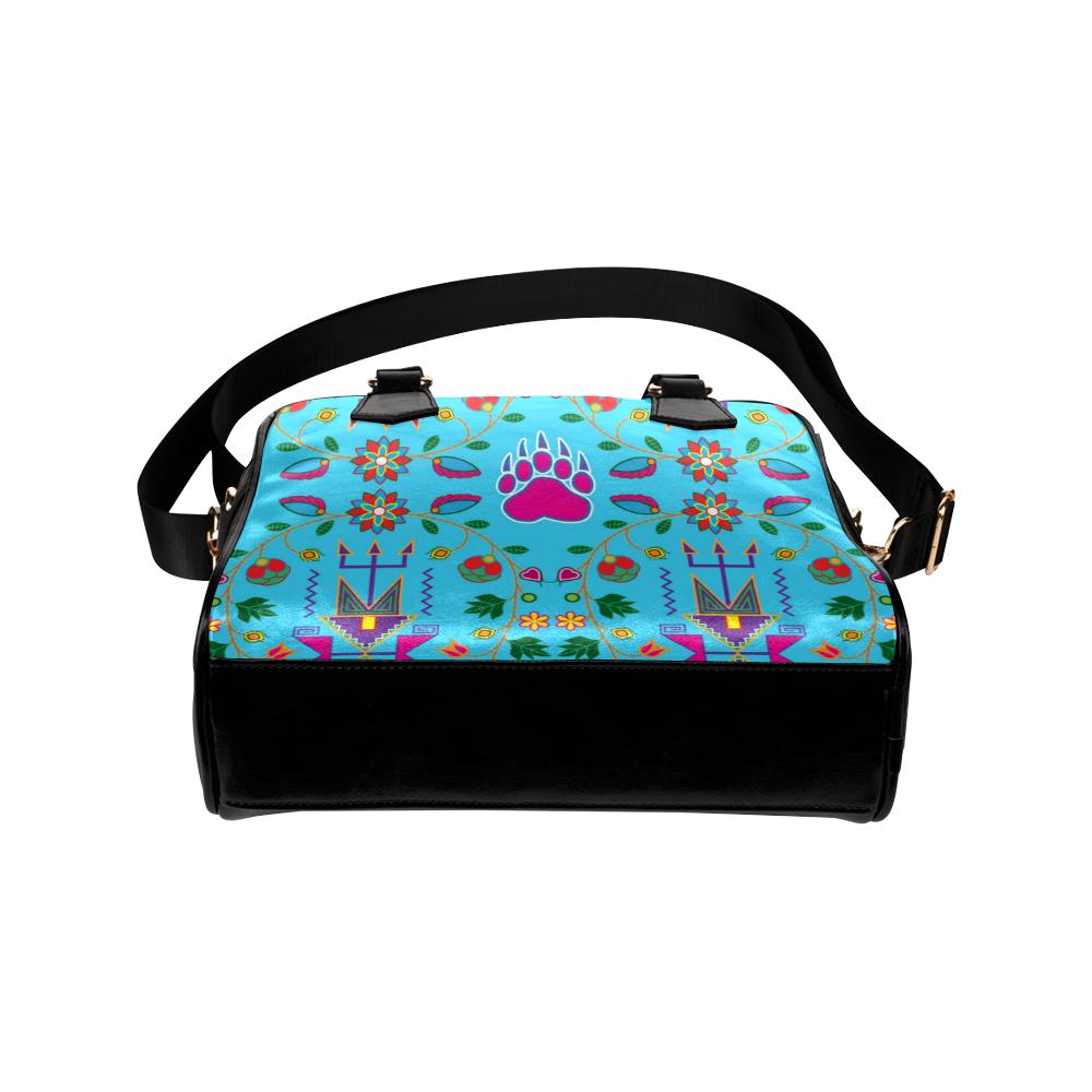 Geometric Floral Fall-Sky Blue Shoulder Handbag (Model 1634) Shoulder Handbags (1634) e-joyer