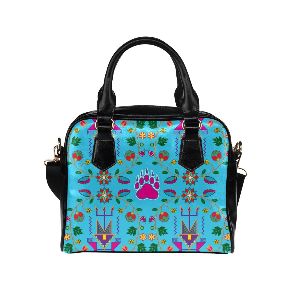Geometric Floral Fall-Sky Blue Shoulder Handbag (Model 1634) Shoulder Handbags (1634) e-joyer