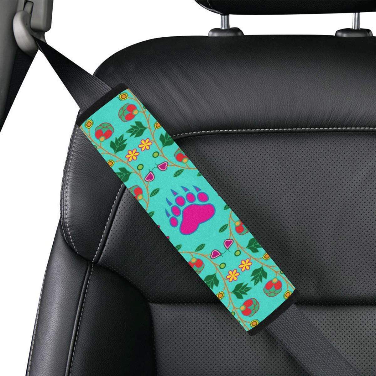 Geometric Floral Fall - Sky Car Seat Belt Cover 7''x12.6'' Car Seat Belt Cover 7''x12.6'' e-joyer