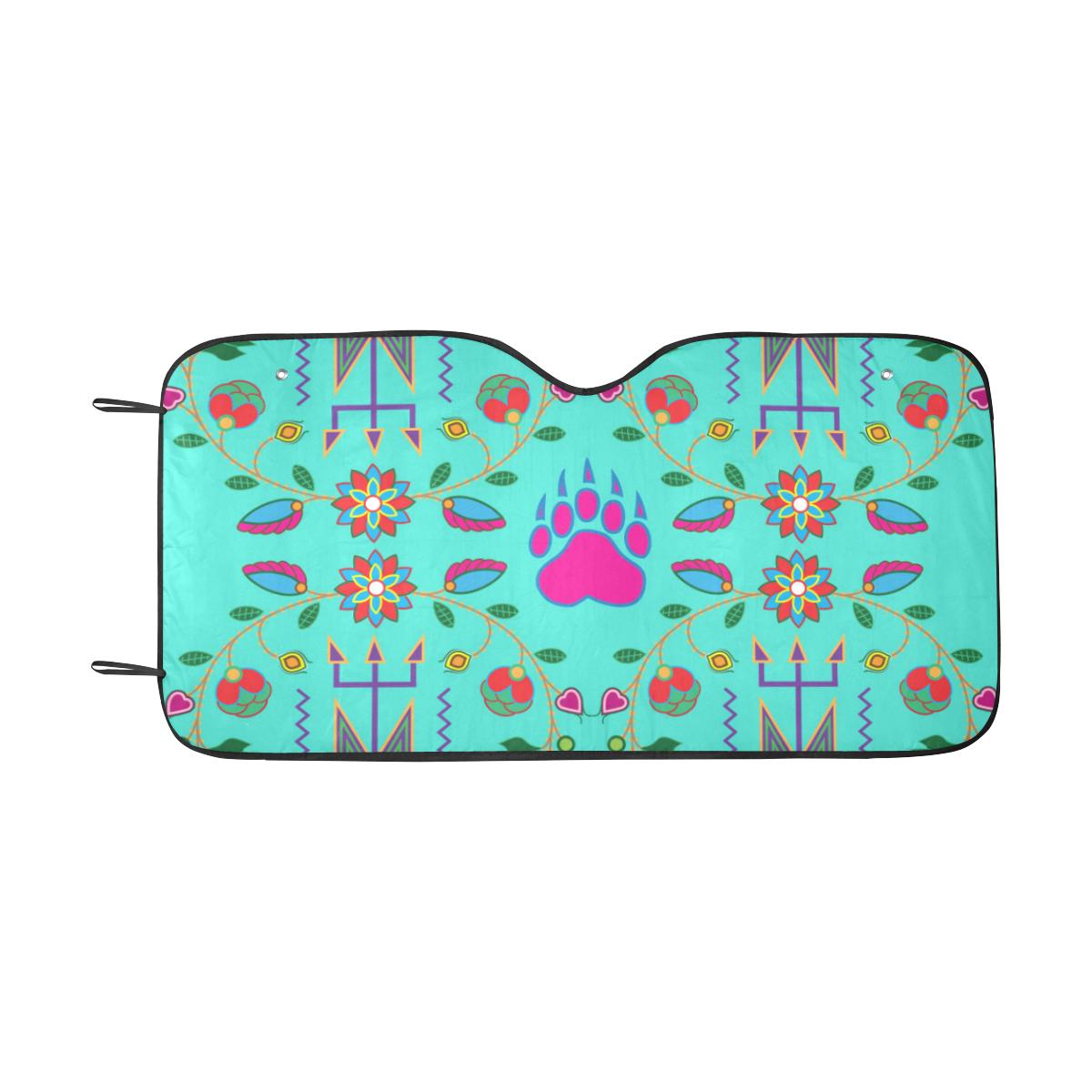 Geometric Floral Fall-Sky Car Sun Shade 55"x30" Car Sun Shade e-joyer