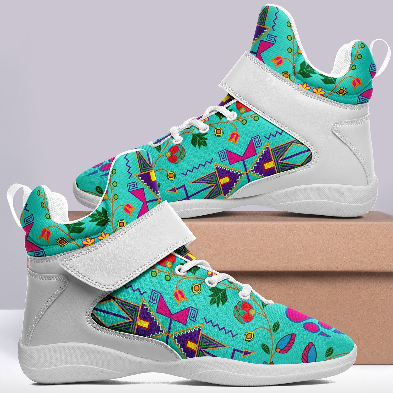 Geometric Floral Fall Sky Ipottaa Basketball / Sport High Top Shoes 49 Dzine