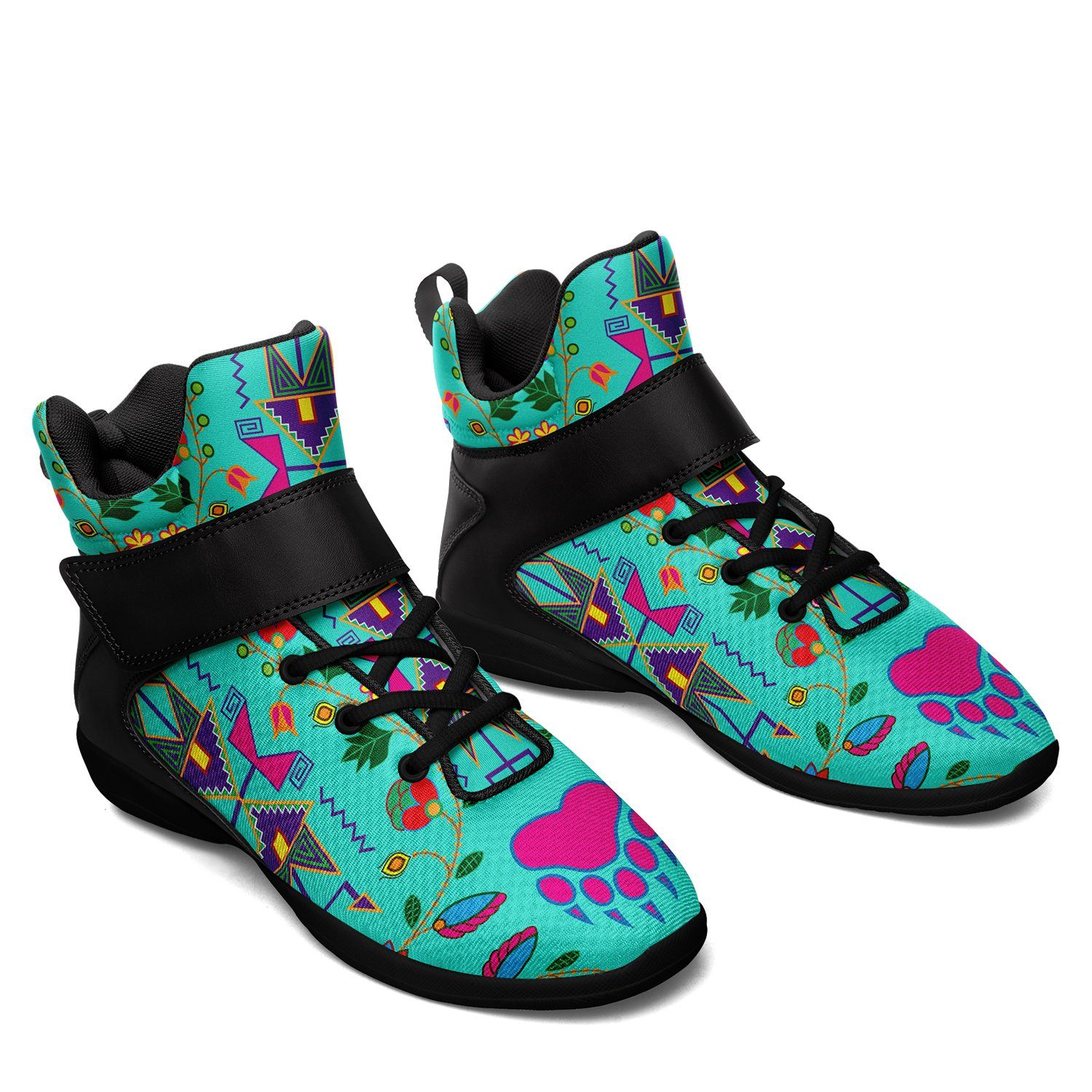 Geometric Floral Fall Sky Ipottaa Basketball / Sport High Top Shoes 49 Dzine