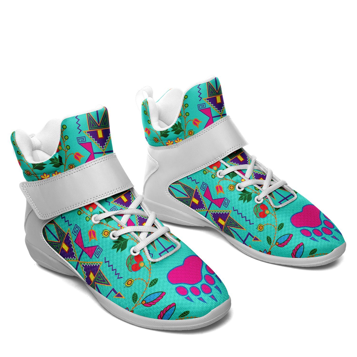 Geometric Floral Fall Sky Ipottaa Basketball / Sport High Top Shoes 49 Dzine