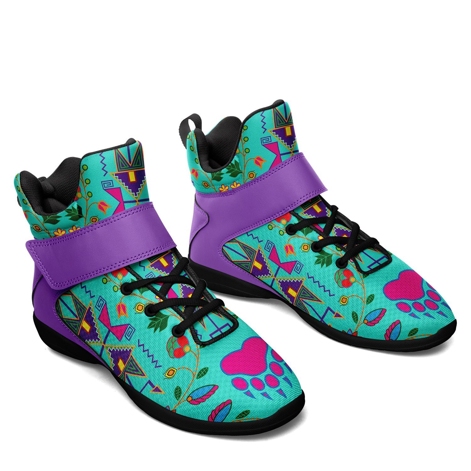 Geometric Floral Fall Sky Ipottaa Basketball / Sport High Top Shoes 49 Dzine